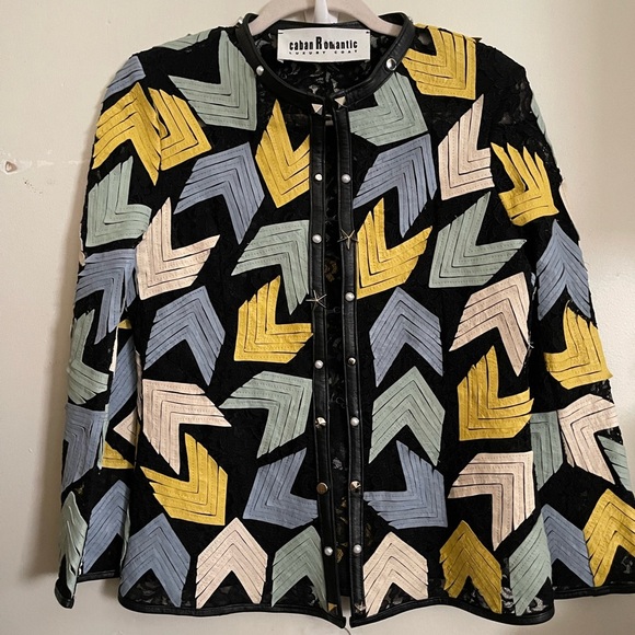 NWOT Caban Romantic Luxury Made in Italy Leather X mesh Coat - Picture 1 of 16